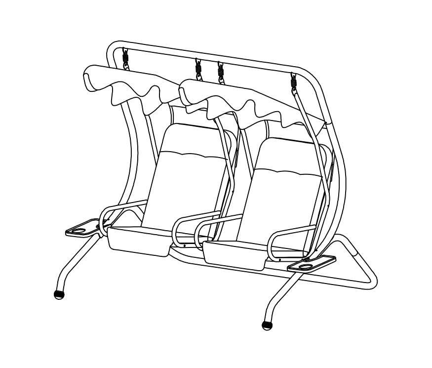 2 Person Canopy Steel Porch Swing 조립 설명서