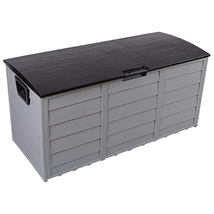 휠이있는 75 갤런의 수지 데크 박스 저장